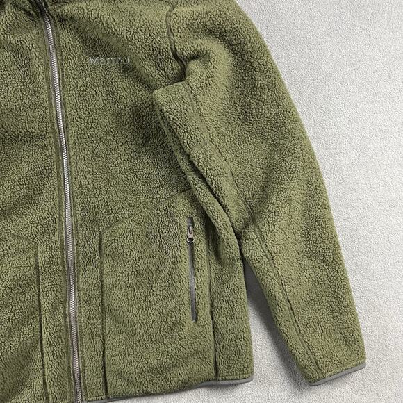 Marmot Jacket Mens Large Green Pantoll Full Zip Fleece Outdoor Hiking Pullover - Picture 5 of 12
